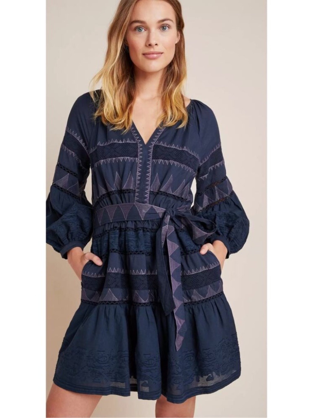 Anthropologie Skye Embroidered Mini